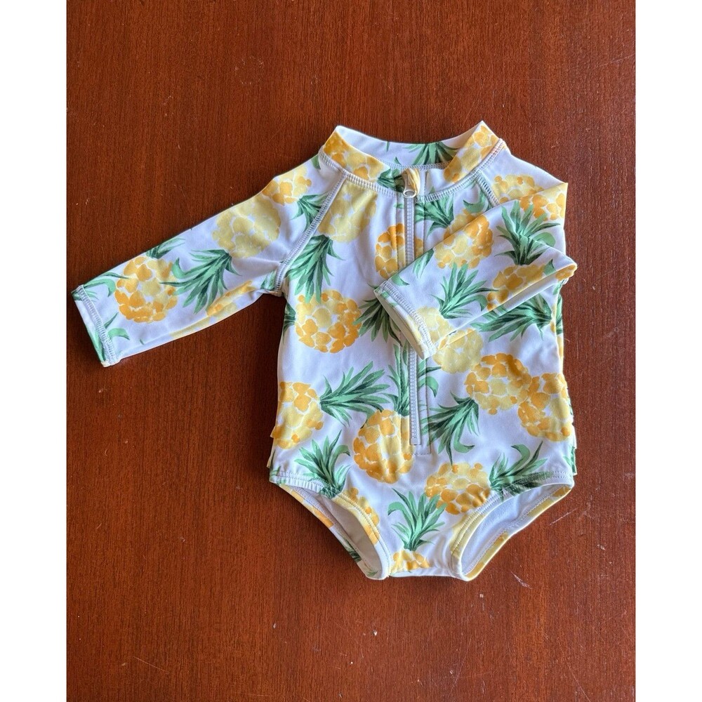 JANIE & JACK pineapple ruffle butt swimsuit NWOT